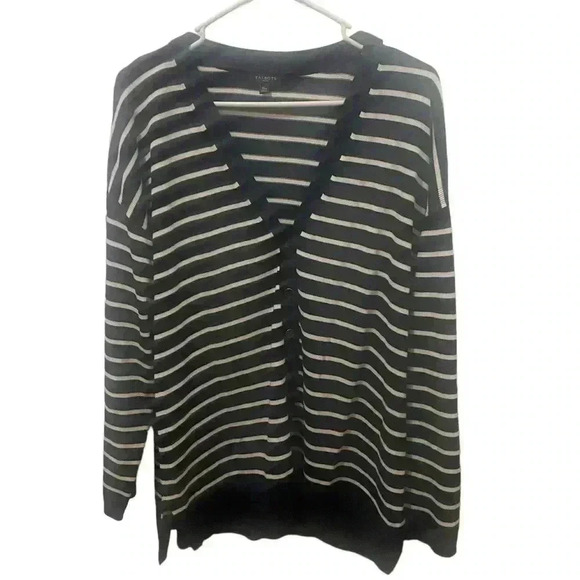 Talbots Striped Cardigan Sweater - Picture 1 of 4